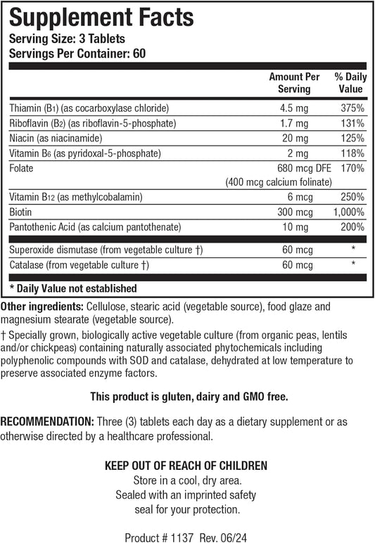 Biotics Research Bio3B G Vitamin B Complex, Vitamin B Complex Supplement For Stress, Energy And Adrenal Health Gluten Free Supplement 180 Tabs