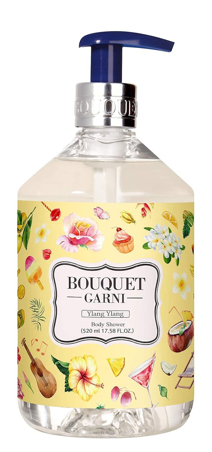 Bouquet Garni Body Shower Ylang Ylang Fragrance - Gentle Cleaning, Skin Care, Long-Lasting Fragrance (Containing Purslane, Rosemary, And Lavender Extract) - 17.6 Oz
