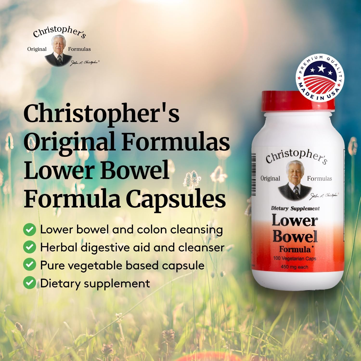 Christopher'S Original Formulas Lower Bowel Cleanse Formula Capsules - Herbal Laxative Colon Cleanse And Gut Cleanse 100 Ct. : Health & Household