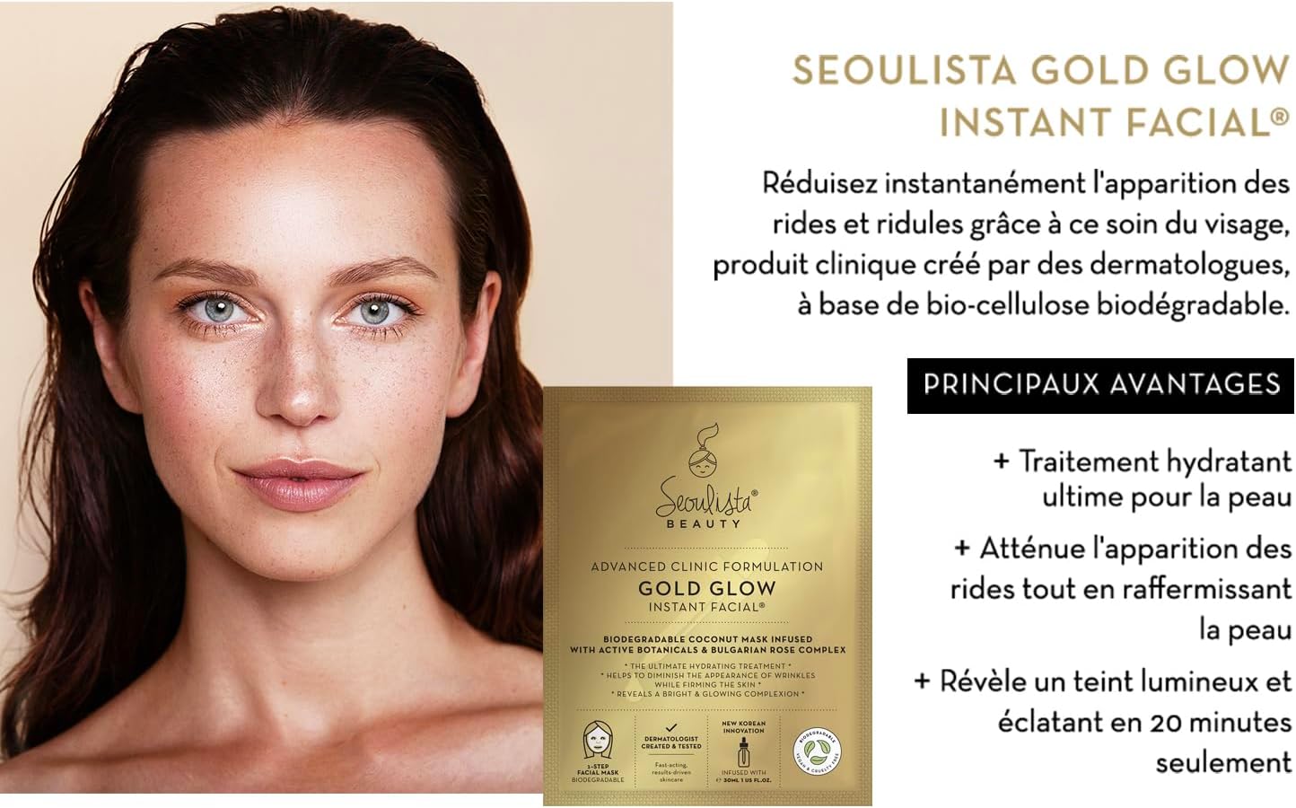 Seoulista Beauty Advanced Clinic Formulation Gold Glow Instant Facial – Anti-Ageing Face Mask —With Bulgarian Rose Oil, Vitamin C, Niacinamide — Dermatologist Created — Globally Award Winning : Amazon.co.uk: Beauty