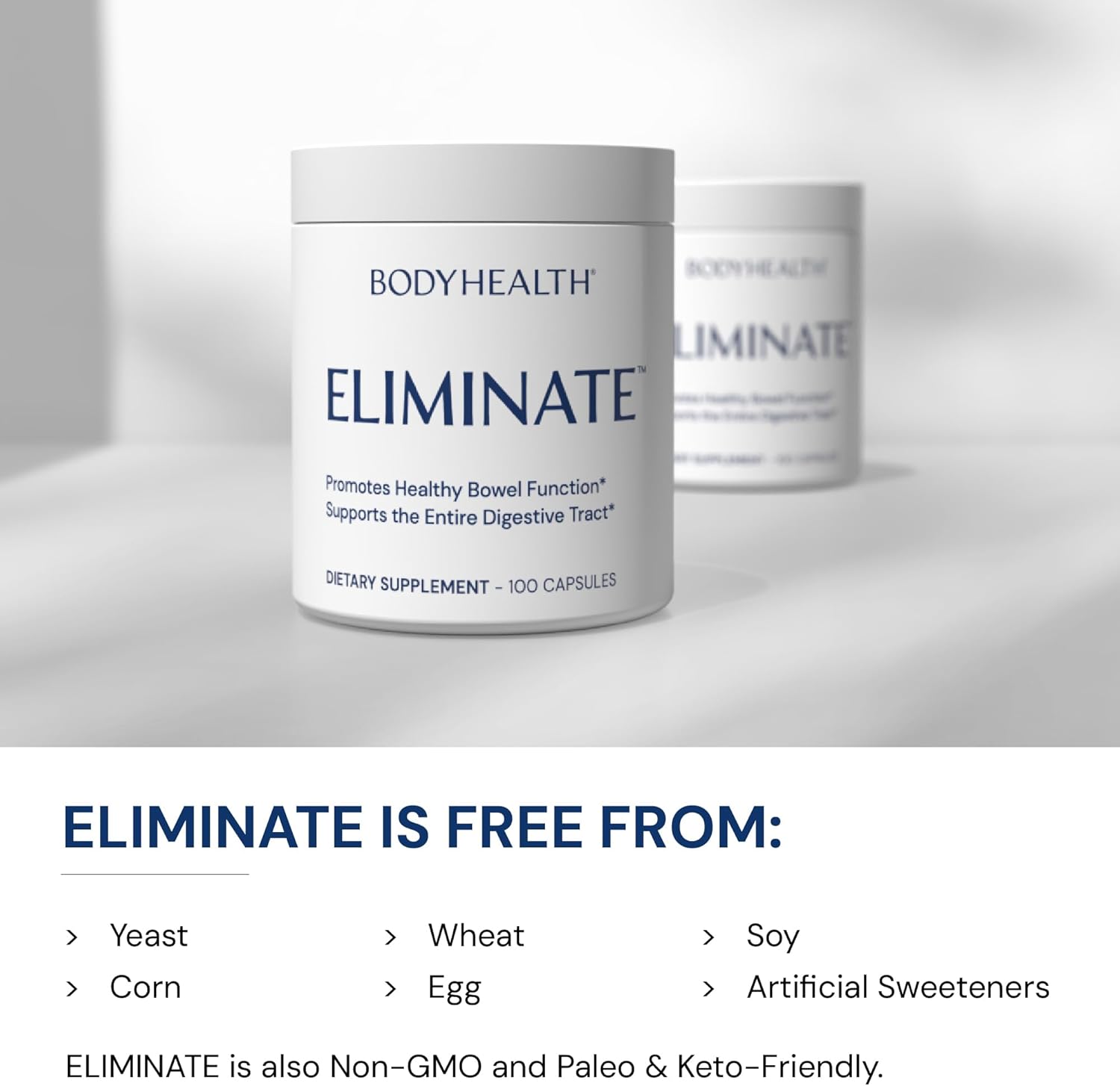 Bodyhealth Intestinal Cleanse - Eliminate, Colon Cleanser Detox, Gentle Laxative Pills And Bowel Flush Constipation Relief For Adults, Body Cleanse For Colon Health And Clean Gut (100 Capsules) : Health & Household