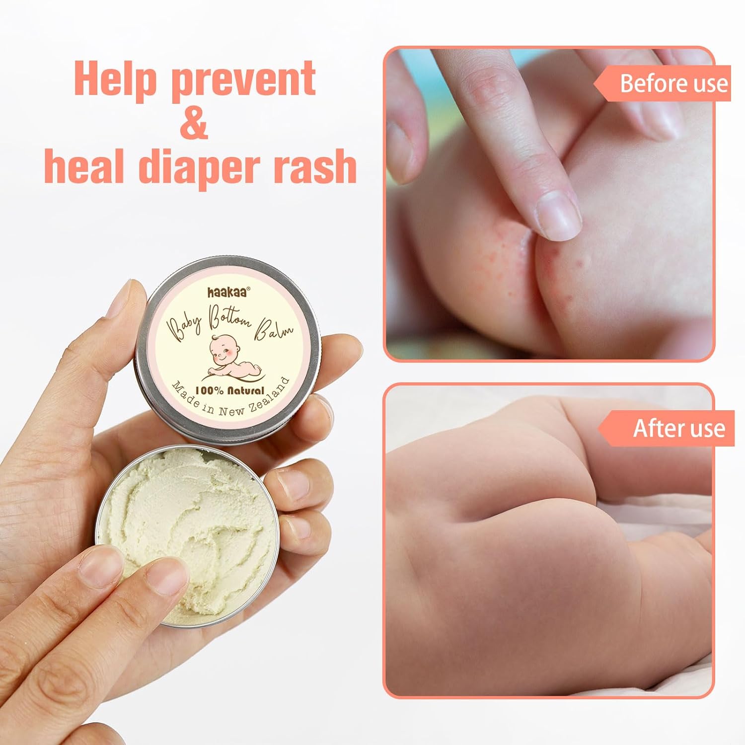 haakaa Baby Diaper Rash Cream, Dry Skin and Diaper Rash Ointment, Prevents and Soothes Diaper Rash Cream for Baby, Made in New Zealand 1.76 oz. : Baby