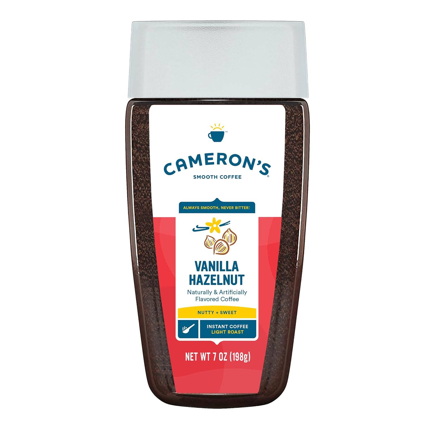 Cameron's Coffee Vanilla Hazelnut Premium Instant Coffee, 7-Ounce Jars, (Pack of 6)
