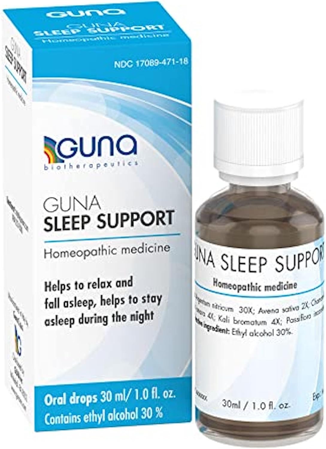 Guna Sleep Support Homeopathic Natural Sleep Aid, Melatonin-Free And Non Habit-Forming - 1 Ounce