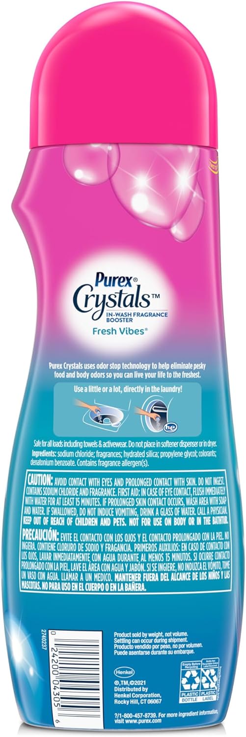 Purex Crystals in-Wash Fragrance and Scent Booster, Fresh Vibes, 21 Ounce, 4 Count