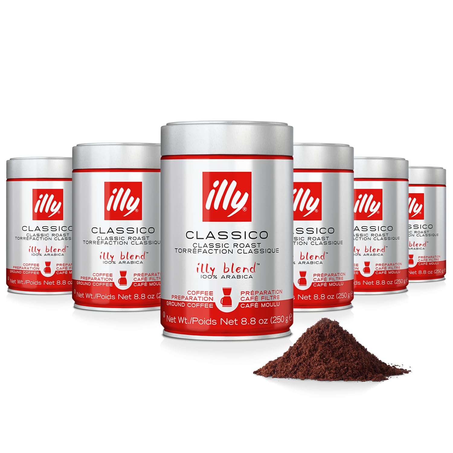 Illy Drip Coffee - Ground Coffee - 100% Arabica Ground Coffee – Classico Medium Roast - Notes Of Caramel, Orange Blossom & Jasmine - No Preservatives – Mild & Balanced – 4.4 Ounce : Grocery & Gourmet Food
