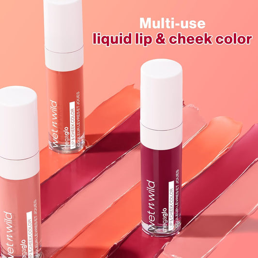 Wet N Wild Mega Glo Lip & Cheek Color, Creamy Berry Stain, Buildable Multi-Use Soft Matte Finish, Vegan & Cruelty-Free - Berry True