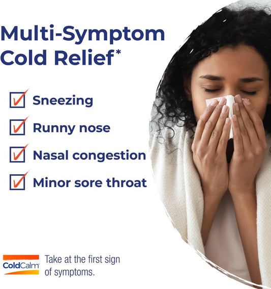 Boiron Coldcalm Tablets For Relief Of Common Cold Symptoms Such As Sneezing, Runny Nose, Sore Throat, And Nasal Congestion - Non-Drowsy - 60 Count