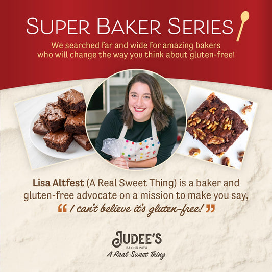 Judee's Gluten Free Brownie Mix, Super Baker Series - Makes Up to 16 Brownies with Only 2 Ingredients - Gluten Free Baked Goods - Makes a Classic Tasting Chocolate Brownie - Tasty Homemade Dessert