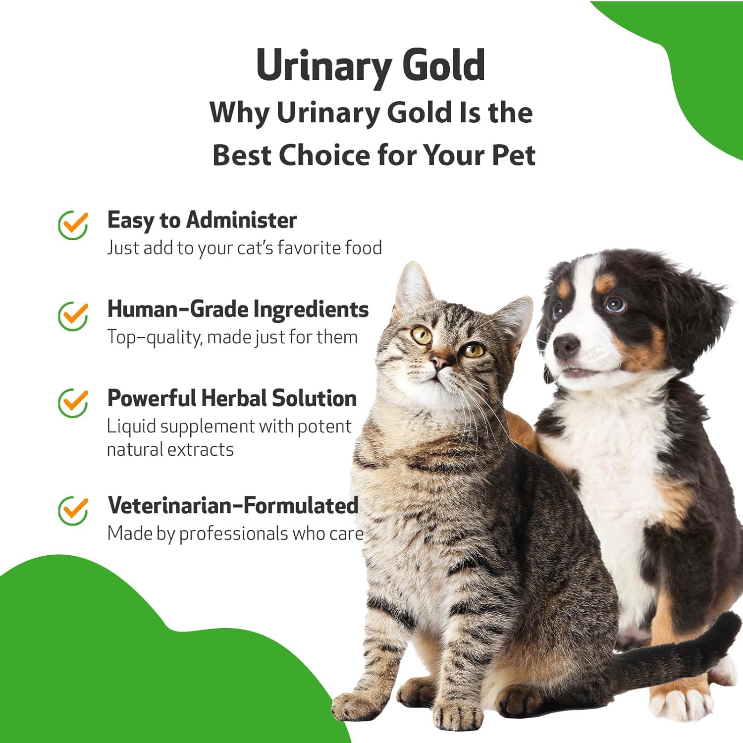 Pet Wellbeing Urinary Gold for Dogs & Cats - Vet-Formulated - Urinary Tract Health, Supports Normal Urinary pH - Natural Herbal Supplement 4 oz (118 ml) : Pet Supplies