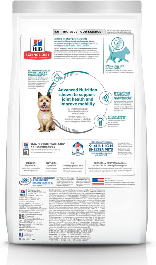 Hill'S Science Diet Healthy Mobility, Adult 1-6, Mobility Support, Dry Dog Food, Chicken, Brown Rice, & Barley, 30 Lb Bag