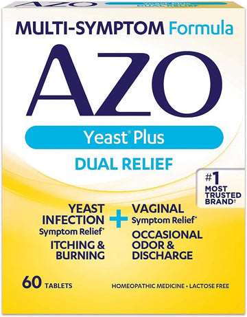 AZO Yeast Plus Tablets 60 ea (Pack of 12) : Health & Household