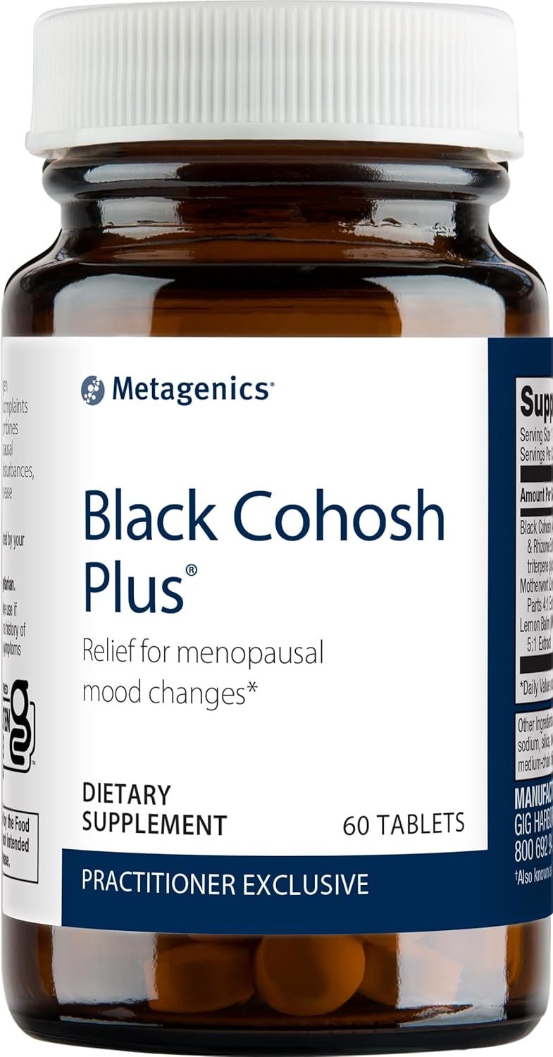 Metagenics Black Cohosh Plus - Menopause Relief - Relaxation Support* - Black Cohosh Root Extract - Gluten Free & Vegetarian Supplement - 60 Tablets