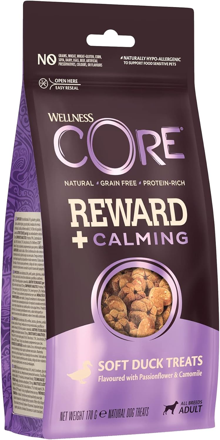 Wellness CORE Reward+ Treats Duck, Supports in Calming Your Dog, Soft Grain Free Dog Treats, 170g?10536
