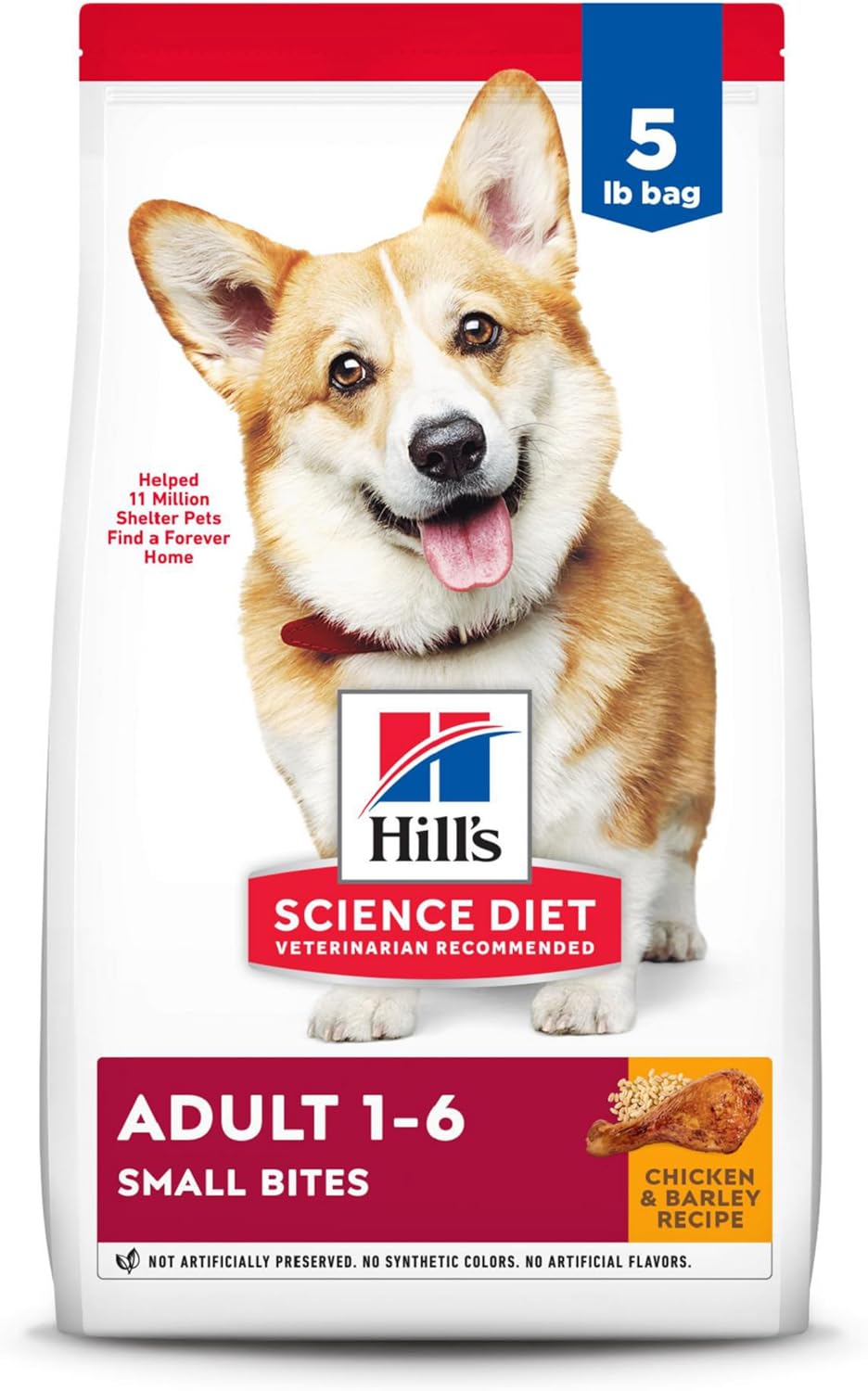 Hill'S Science Diet Adult 1-6, Adult 1-6 Premium Nutrition, Small Kibble, Dry Dog Food, Chicken & Barley, 5 Lb Bag
