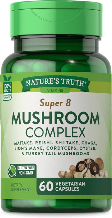 Nature'S Truth Mushroom Complex Capsules | 60 Count | Full Spectrum Complex Of Super 8 Mushrooms | Non-Gmo, Gluten Free Supplement