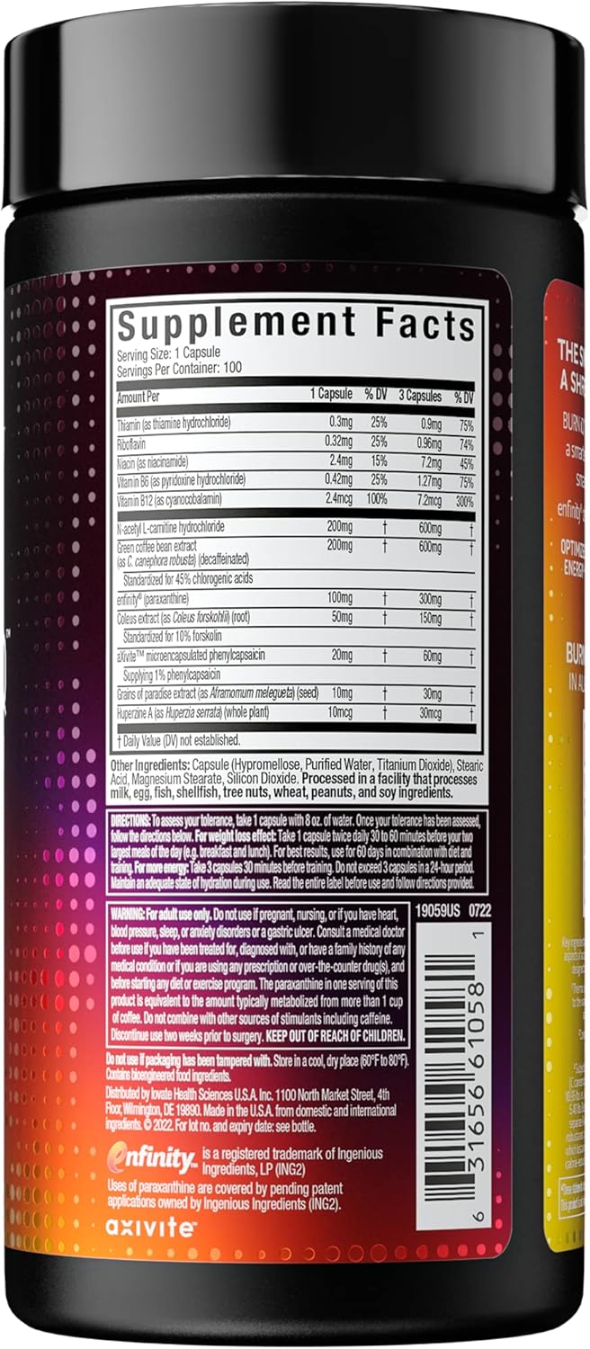 MuscleTech Burn iQ Smart Thermo Supplement Fueled with Paraxanthine Enhanced Energy & Cognition for Men and Women 100 Count : Health & Household