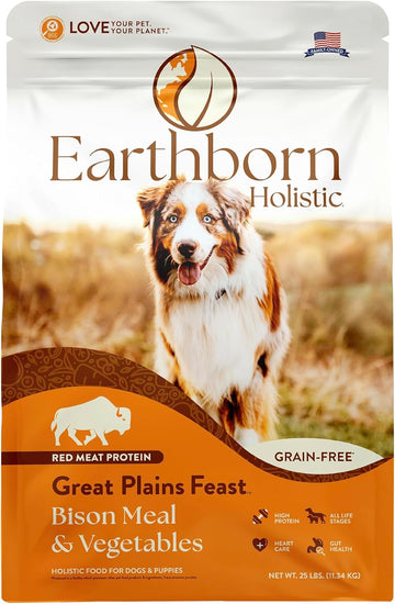 Earthborn Holistic Great Plains Feast With Bison And Beef Meal Grain And Gluten Free (25 Pounds)