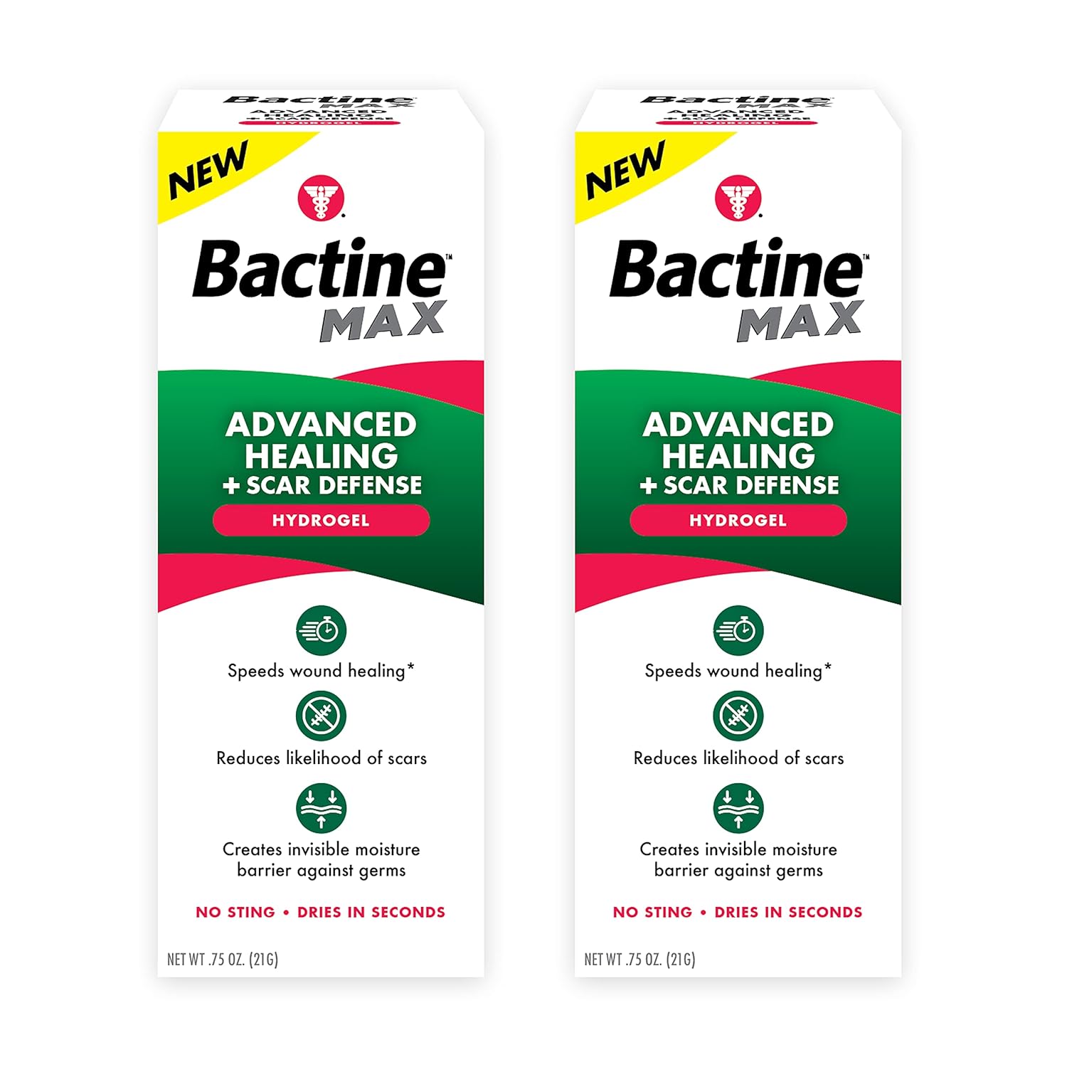 Bactine Max Advanced Healing Hydrogel With Scar Defense - Faster-Healing & First Aid Infection Protection With Natural Ingredients - Scar Prevention Gel - 0.75Oz, 2 Pack