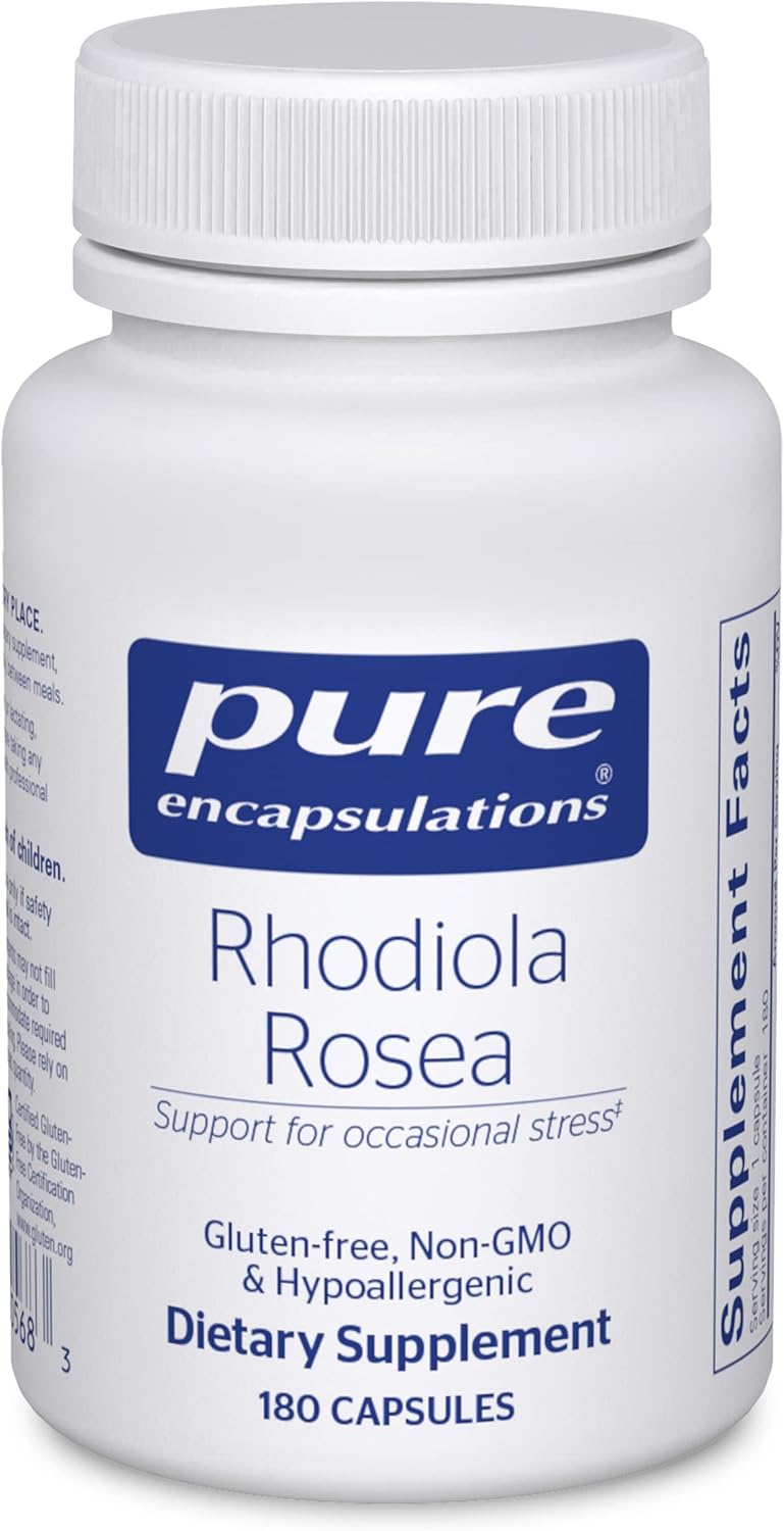 Pure Encapsulations Rhodiola Rosea - For Occasional Stress, Endurance & Fatigue Relief* - With Adaptogens - Gluten Free & Vegan - 180 Capsules