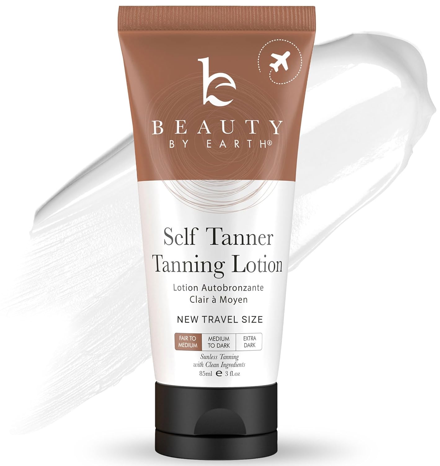 Tanning Lotion Self Tanner - With Natural & Organic Ingredients, Travel Size Self Tanning Lotion, Non Toxic Gradual Tanning Lotion, Sunless Tanning Lotion For Fake Tan For Women & Men, Fair To Medium