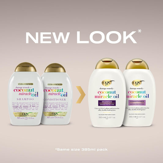 Ogx Coconut Miracle Oil Conditioner For Damaged Hair, 385 Ml