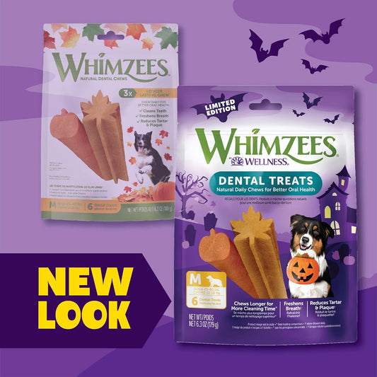 Whimzees By Wellness Halloween Natural Dental Chews For Dogs, Long Lasting Treats, Grain-Free, Freshens Breath, Medium Breed, 6 Count