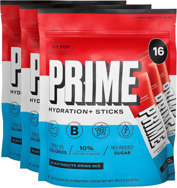 PRIME Hydration+ Sticks Ice Pop | Hydration Powder Single Serve Sticks