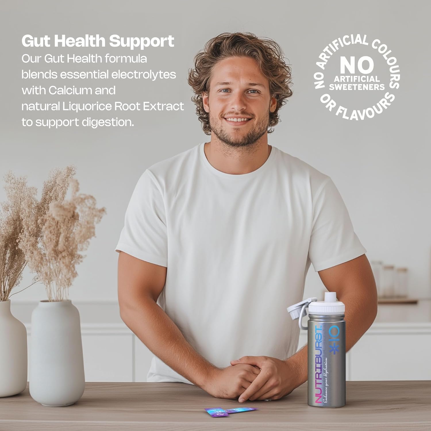 Nutriburst - Gut Health Electrolytes + 11 Vitamins & Minerals • Digestive Function • Gut Health - Suitable for Vegans - 15 Pack: Mango, Strawberry & Apple - Enhanced Hydration : Amazon.co.uk: Health & Personal Care