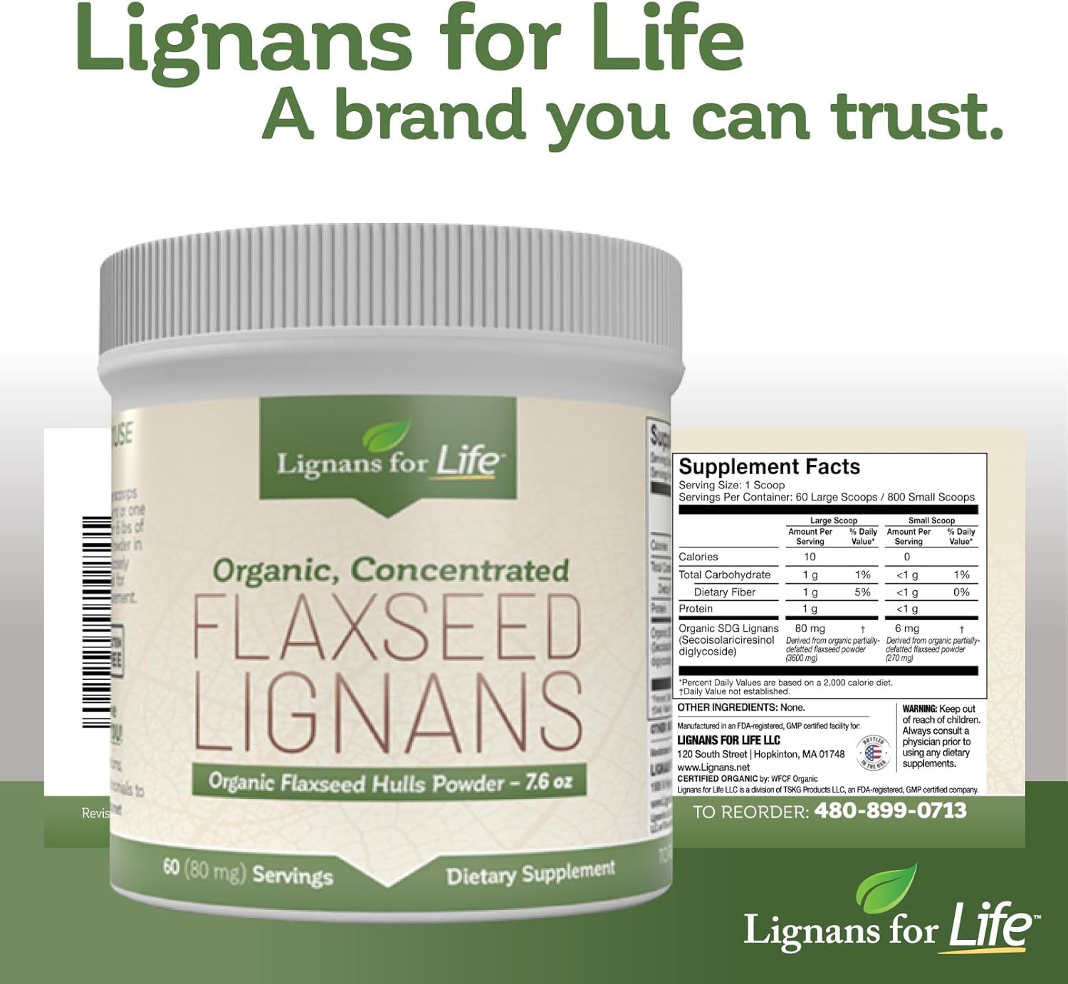 Lignans for Life Natural Ground Flaxseed Hulls Bulk Powder (60 Servings 80mg) Flax Seed Ground - Filled w/Omega 3 & 6 Fatty Acids for Healthy Skin & Coat - Support Heart & Hair Health - Gluten-Free : Grocery & Gourmet Food