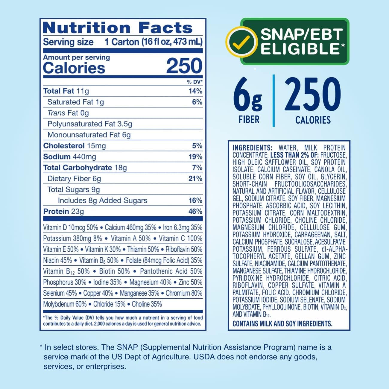 Glucerna Hunger Smart Meal Size Shake, Diabetic Meal Replacement, Blood Sugar Management, 23G Protein, 250 Calories, Homemade Vanilla, 16 Fl Oz (Pack Of 12)