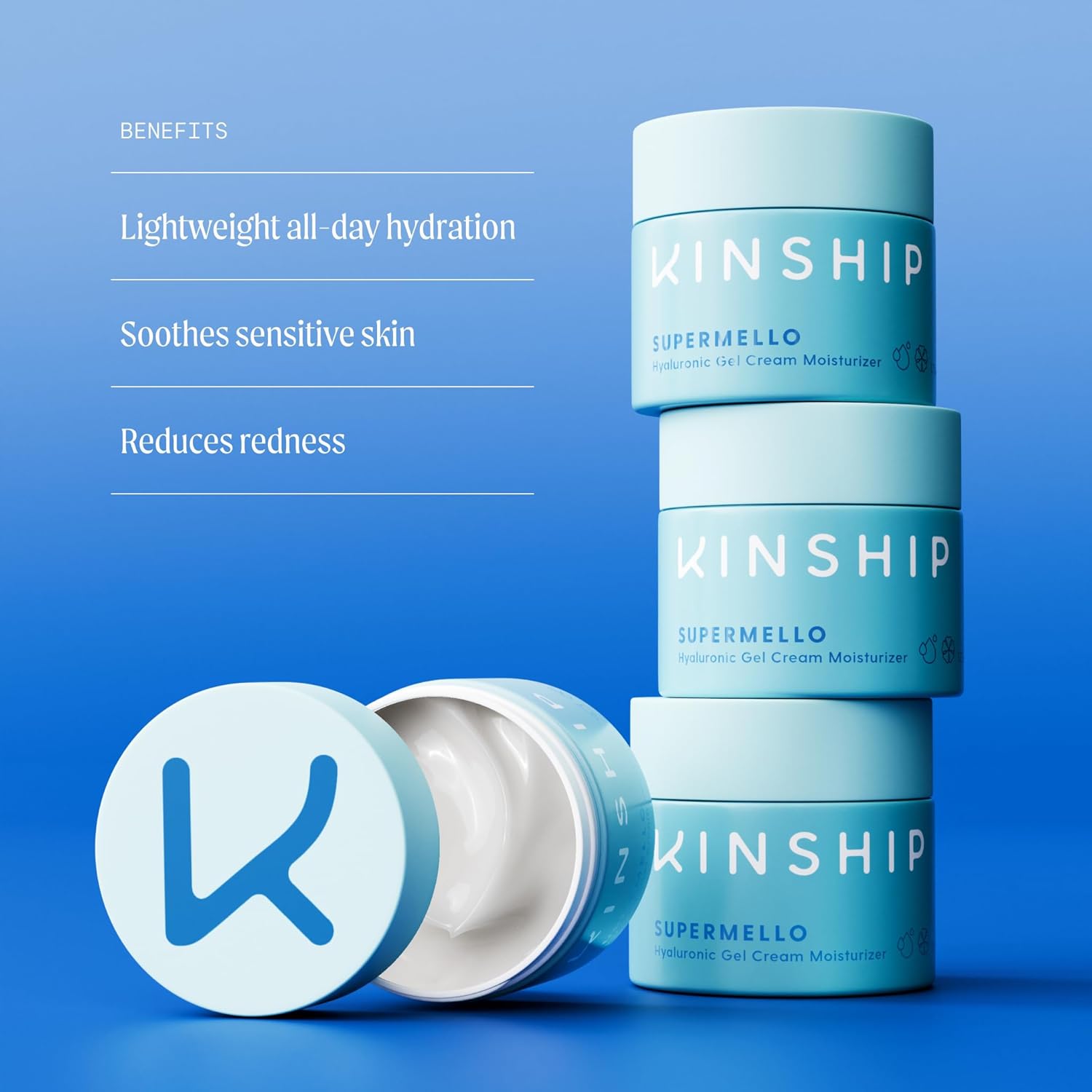 Kinship Gift Bundle - Self Reflect Spf, Supermello Moisturizer, Brightwave Vitamin C Eye Cream + Cosmetic Bag - 100% Mineral Sunscreen, Gel Cream + Hyaluronic Acid, Reduce Fine Lines + Under Eye Bags : Beauty & Personal Care