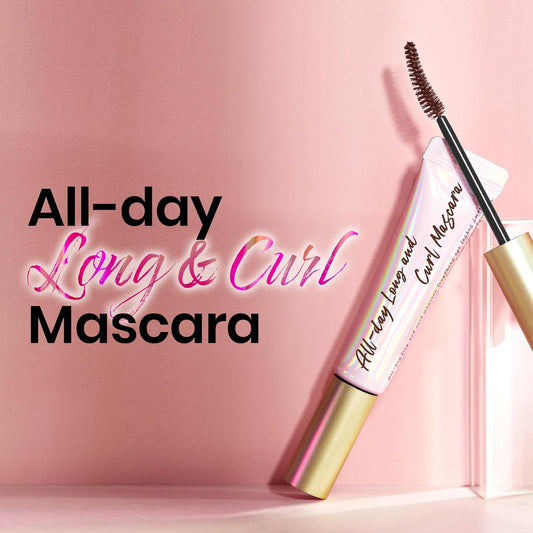 Milktouch All Day Long & Curl Mascara - Lasting Lash Curling Mascara For Straight Lashes | Eye Makeup Mascara Volume And Length | Curl-Enhancing Smudge Proof Mascara | Lash Lift Mascara 0.35 Oz Brown