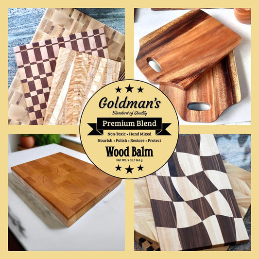 Goldman's Wood Balm - Cutting Board Finish - Paste Wax - Wood Wax - Paste Wax for Wood - Wood Sealer - All Natural - Non Toxic - Food Grade - Wood Finish - Made in America