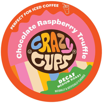 Crazy Cups Decaf Flavored Coffee Pods - Decaf Chocolate Raspberry Truffle - Decaffeinated Coffee Pods For Keurig K-Cups Machines, 22 Counts