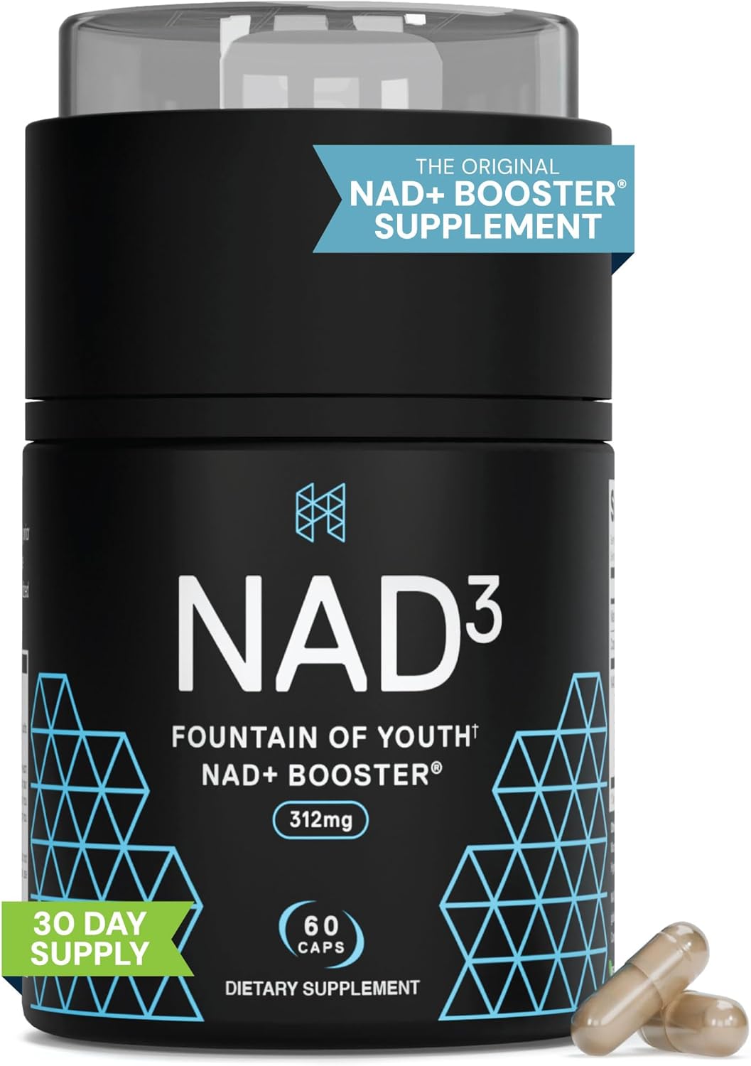 Hpn Nad+ Booster (Nad3), Anti Aging Cell Booster, Nrf2 Activator, Nicotinamide Riboside Alternative, Nad Supplement Natural Energy, Longevity, And Cellular Health, 312 Mg Per Serving (1 Month Supply)