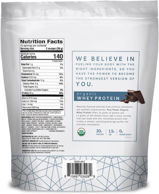 Dr. Mercola, Organic Miracle Whey Chocolate Protein Powder, 13.5 Oz (382.5 G), Non Gmo, Soy Free, Gluten Free, Non Gmo, Soy-Free, Gluten Free, Usda Organic