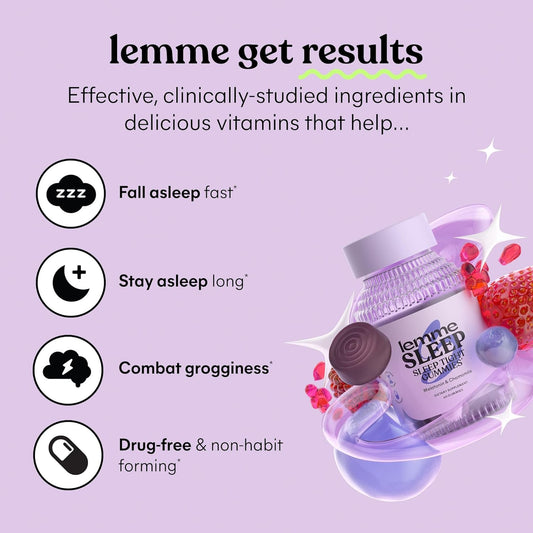 Lemme Sleep & Debloat Bundle - Sleep Gummies, a Drug-Free Nighttime Aid & Debloat Gummies for Digestive & Gut Health, Probiotics & Prebiotics - Vegan, Gluten Free, Gelatin Free, Non-GMO - 60 Ct. Each