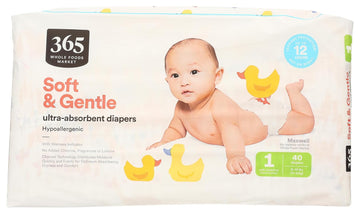 365 By Whole Foods Market, Size 1 Diapers, 40 Count