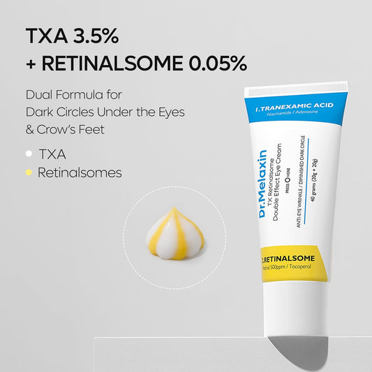 Tx Tranexamic Acid Retinalsome Eye Cream With Adenosine Niacinamide For Fine Lines, Wrinkles & Dark Spots | Daily Anti-Aging Under Eye Care | 40G - Korean Skincare