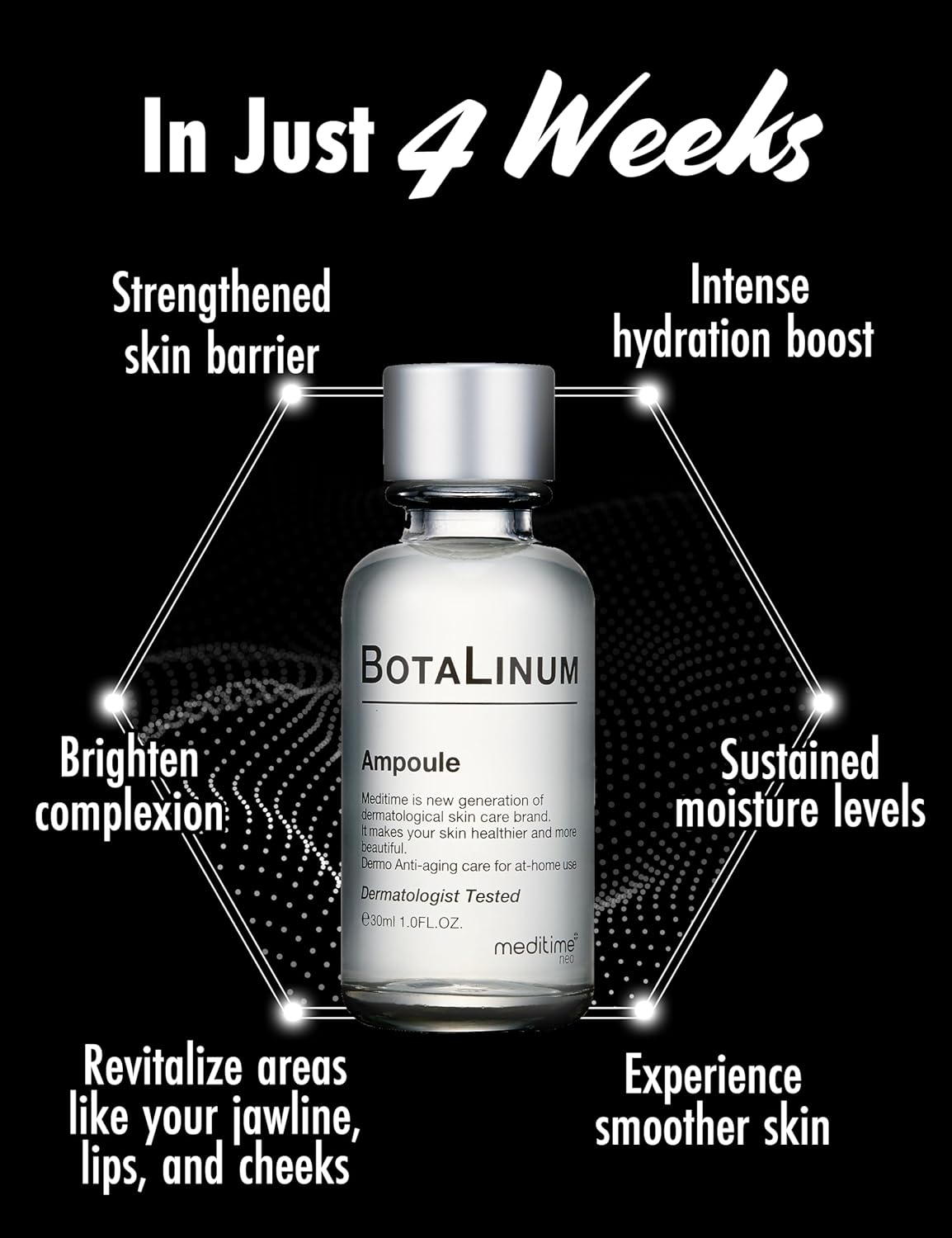 Meditime Botalinum Ampoule - Face Serum & Ampoule With 50% Hyaluronic Acid | Face Lifting & Brightening Serum | Hydrating Serum For Face | Firming Ampoule Korean Skin Care Serum (1.0 Fl. Oz.) : Beauty & Personal Care