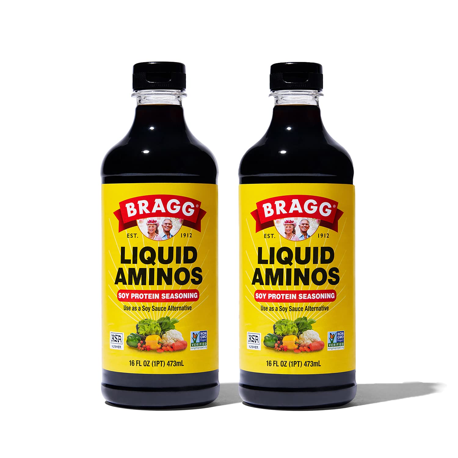 Bragg Liquid Aminos All Purpose Seasoning – Soy Sauce Alternative – Gluten Free, No Gmo’S, Kosher Certified, 16 Ounce, 2 Pack