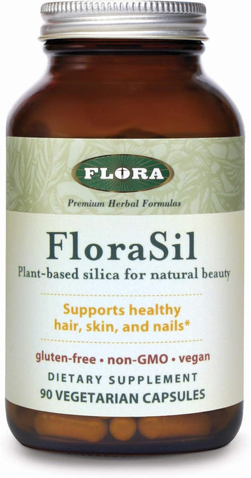 Flora Florasil 90 Veg Capsules - Silica Supplement With Horsetail Extract For Healthy Hair, Skin, And Nails* - Supports Collagen Formation