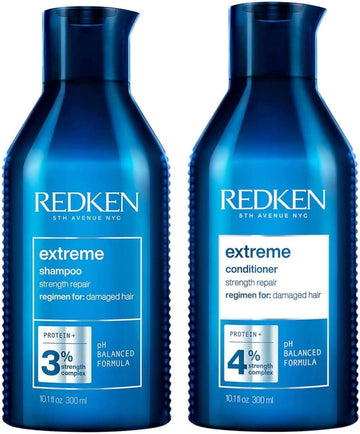 Redken Extreme Shampoo And Conditioner, For Damaged Hair, Repairs Strength & Adds Flexibility