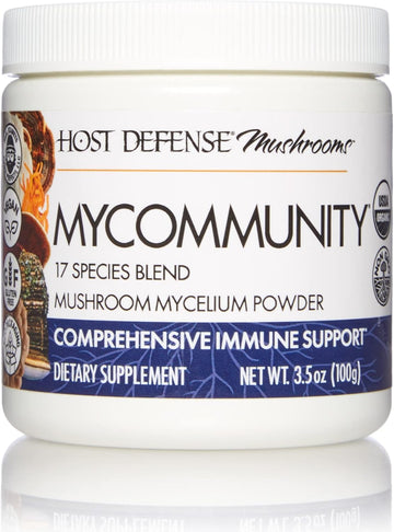 Host Defense, MyCommunity Powder, Advanced Immune Support, Mushroom Supplement with Lion?s Mane and Reishi, 100 G