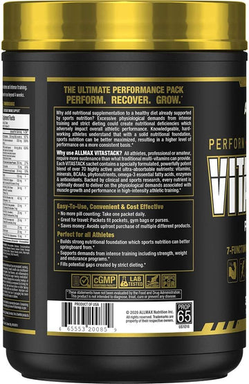 Allmax Vitastack - 30 Multi-Packs - Convenient Multivitamin, Mineral &