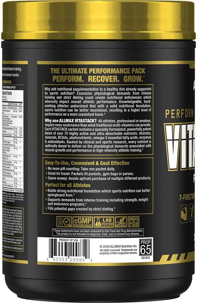 Allmax Nutrition Vitastack, Vitamin & Nutrient Stack Packs, 30 Pack