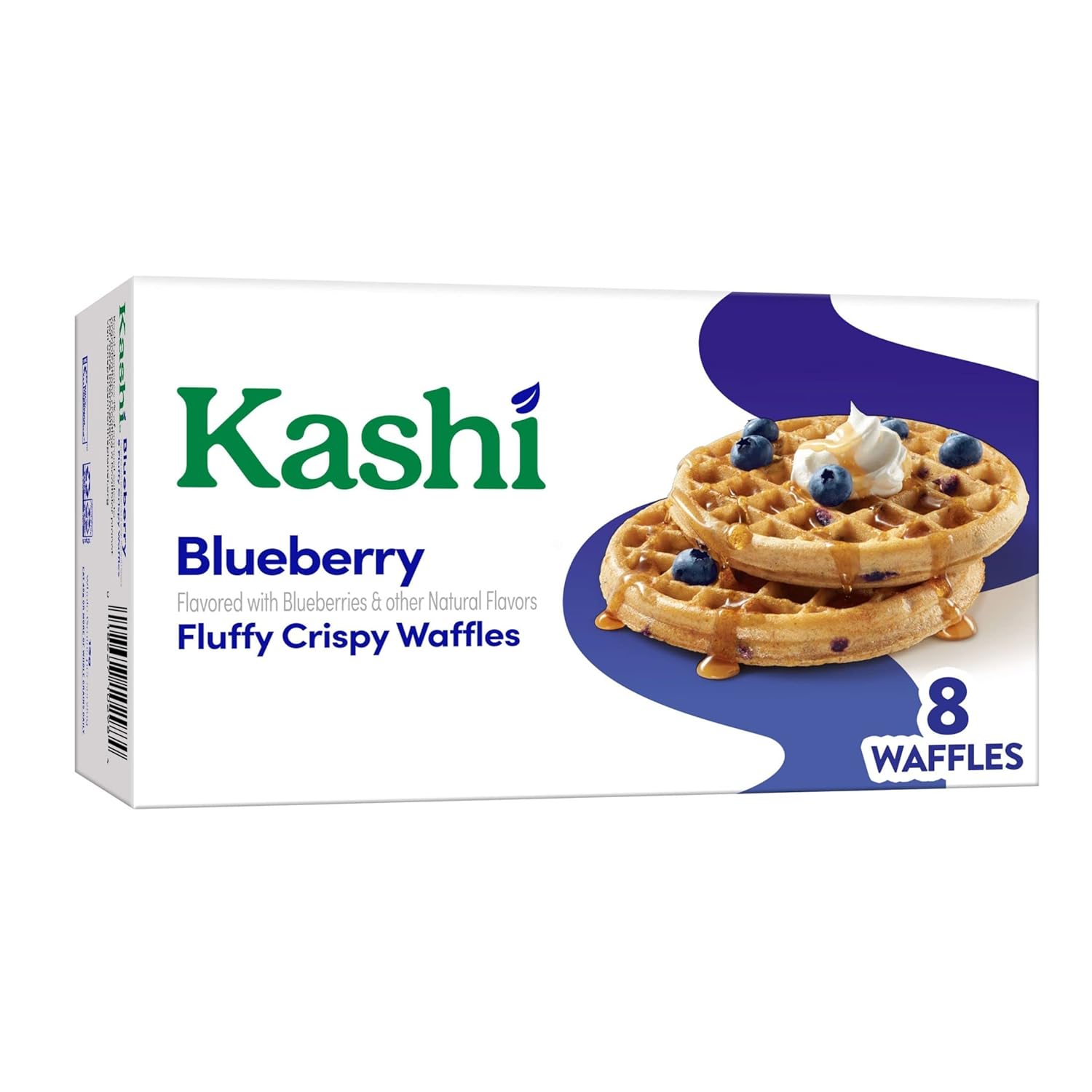 Kashi Frozen Waffles, Vegan, Frozen Breakfast For Kids, Blueberry, 10.1Oz Box (8 Waffles)