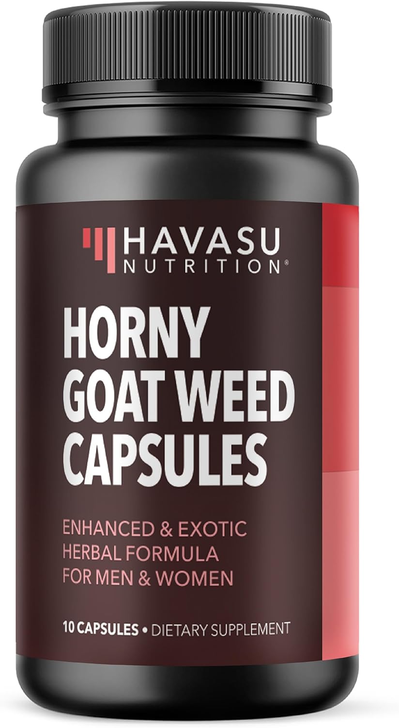 Unisex Horny Goat Weed For Men And Women | Extra Strength Performance And Energy Support With Tongkat Ali & Muira Puama & Saw Palmetto Extract | Never Travel Without Sample Size | 10 Horny Capsules