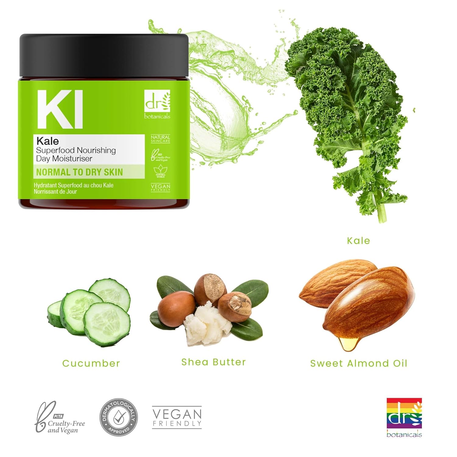 Dr Botanicals Apothecary Superfood Nourishing Day Moisturizer With Kale, Cocoa Butter, Vitamins. Promotes Collages, Reduces Fine Lines & Wrinkles. Natural & Vegan 60Ml : Beauty & Personal Care